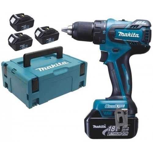 Makita DDF459RF3J Akku-Bohrschrauber Li-ion 3x Akku 18V 3,0 Ah, Systainer