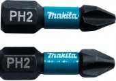 Makita B-63616 Torsion Bit 1/4" Impact Black PH2, 25mm/2Stk.