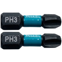 Makita B-63622 Torsion Bit 1/4" Impact Black PH3, 25mm/2Stk.