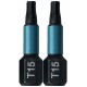 Makita B-63666 Torsion Bit 1/4" Impact Black T15, 25mm/2Stk.