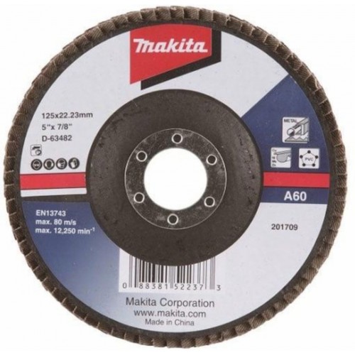 Makita D-63482 Fächerschleifscheibe 125mm A60 Makita D-63482 Fächerschleifscheibe 125mm A60