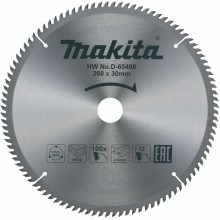 Makita D-65408 Kreissägeblatt 260mm x 30mm, 100 Zähnezahl