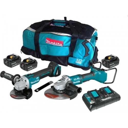 Makita DLX2245PT1 Akku-Winkelschleifer-Set DGA900Z, DGA506Z, 3x Akku 18V/5Ah