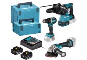 Makita DLX3195JX1 Akkuset DDF484+DGA504+DHR243+DC18RC+2x BL1850B+2xMakpac