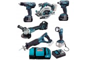 Makita DLX6076T 18V LXT (DHP458 +DGA504 +DJR181 +DHS680 +DTD146+3xBL1850B +DC18RC