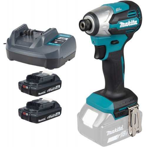 Makita DTD158WVE Akku-Schlagschrauber 1/4" Li-Ion LXTB (2x 18V/2,0Ah) Koffer