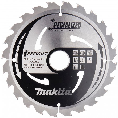 Makita E-08676 Sägeblatt 185x30, 24Z Efficut Makita E-08676 Sägeblatt 185x30, 24Z Efficut