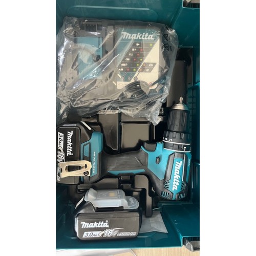 SALE Makita DHP485RFJ Akku Schlagbohrschrauber 2×3,0Ah/18V Makpac BESCHÄDIGT