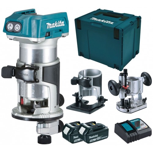 Makita DRT50RTJX2 Akku-Multifunktionsfräse Li-ion LXT 18V/5,0Ah, Makpac Makita DRT50RTJX2 Akku-Multifunktionsfräse Li-ion LXT 18V/5,0Ah, Makpac