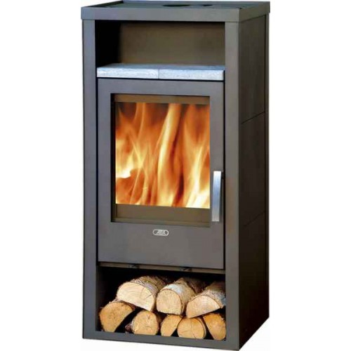 ABX MALMÖ Holz-Kaminofen, schwarz+Öfchen Speckstein 4664-6C