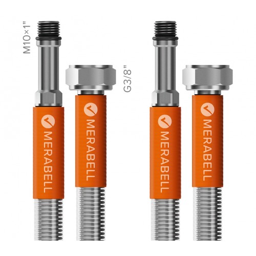MERABELL Aqua,Schlauch für Wasserarmaturen,G3/8"-M10x1 langes Gew.2Stk.M0015