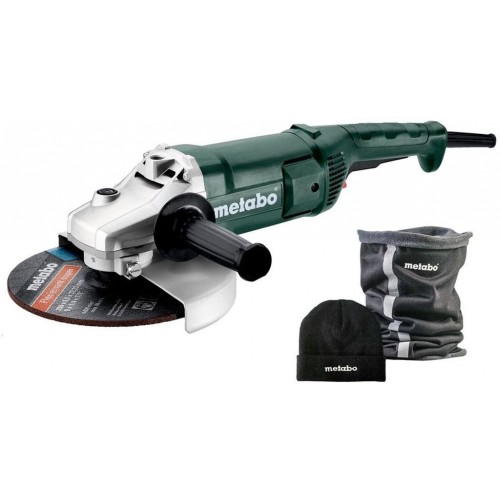 METABO WE 2200-230 Winkelschleifer, 230mm, 2200W + Schlauch-Schal und Mütze