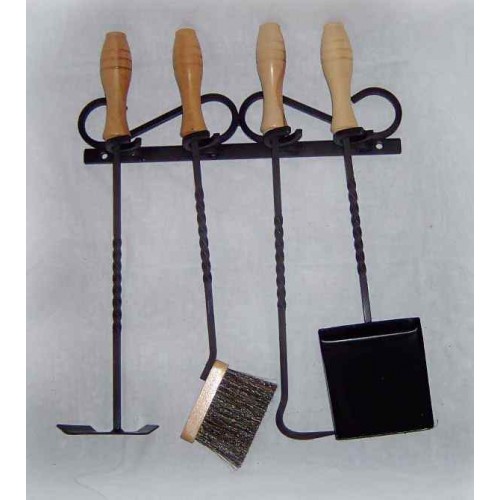 Kaminbesteck zum Aufhängen, vierteiliges