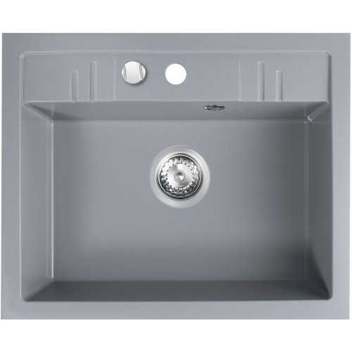 FERRO MEZZO II Granitspüle 580x480mm, Grau DRGM1/48/58GA