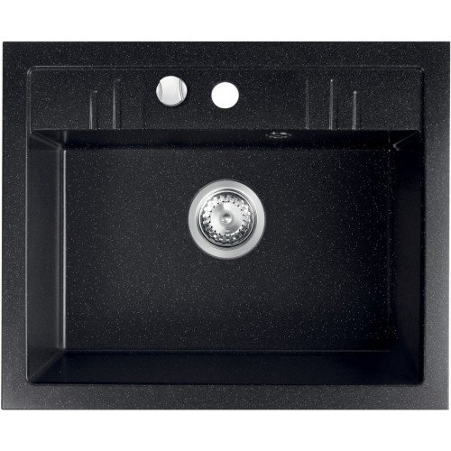 FERRO MEZZO II Granitspüle 580x480mm, Schwarz DRGM1/48/58HA FERRO MEZZO II Granitspüle 580x480mm, Schwarz DRGM1/48/58HA