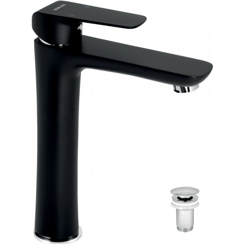 NOVASERVIS NOBLESS TINA Waschtischarmatur mit Ablaufgarnitur, Schwarz matt 38503,5