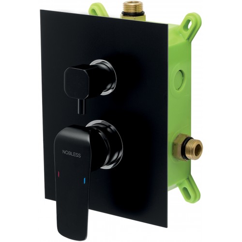 NOVASERVIS NOBLESS TINA Unterputz-Armatur für 2Geräte, mit Körpereinbau,Schwarz BOX38051R,