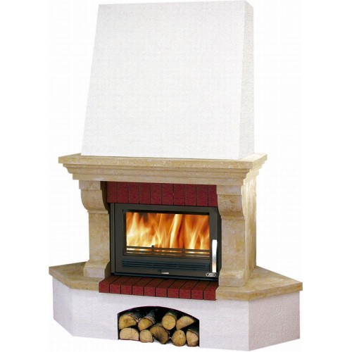 ABX Warmwasser Eck-Kamin OXFORD KLASIK 4011, Holzsims