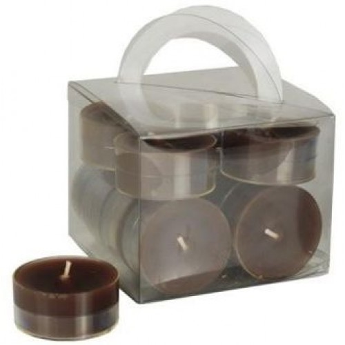 PAPSTAR Teelicht, braun, 12 Stück, 10470