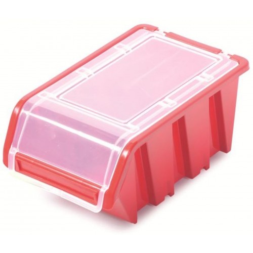 Kistenberg TRUCK PLUS Stapelbox mit Deckel Box Sortierbox, 19,5x12x9cm, rot KTR20F-3020