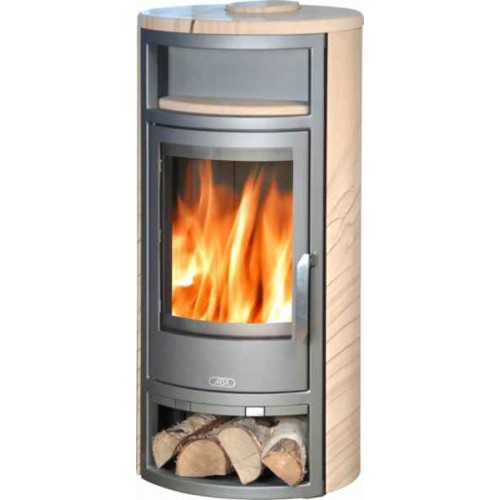 ABX POLAR 4654-4-II Holz-Kaminofen, schwarzes Blech+Sandstein 4654-4Pc ABX POLAR 4654-4-II Holz-Kaminofen, schwarzes Blech+Sandstein 4654-4Pc