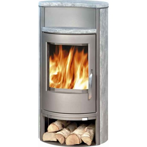ABX PORI Holz-Kaminofen, grau+Speckstein flat 4671-7M ABX PORI Holz-Kaminofen, grau+Speckstein flat 4671-7M