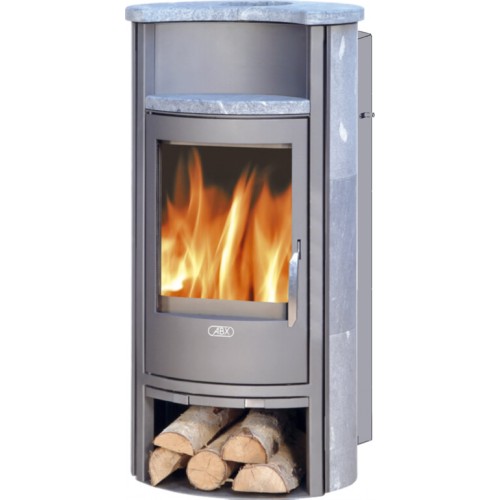 ABX PORI 7 AQUA Kaminofen mit Wärmetauscher, graues Blech + Speckstein ABX PORI 7 AQUA Kaminofen mit Wärmetauscher, graues Blech + Speckstein