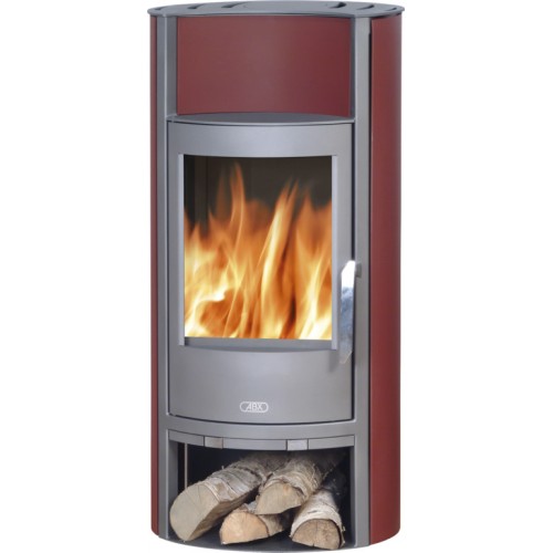 ABX PORI Holz-Kaminofen, grau+rote Seitenteile 4671-5C