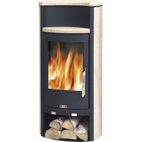 ABX PORI Holz-Kaminofen, schwarz+Sandstein 4671-7P ABX PORI Holz-Kaminofen, schwarz+Sandstein 4671-7P