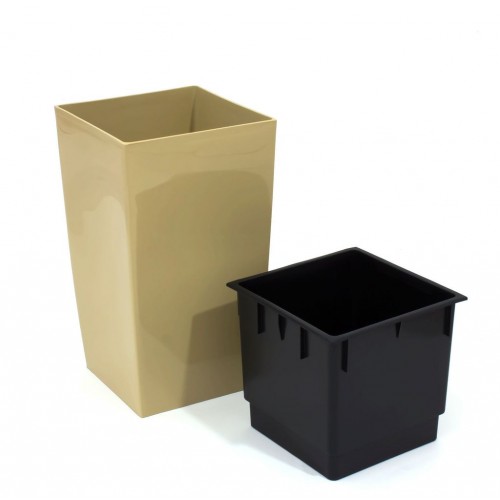 Pflanzkübel COUBI Blumentopf Pflanzbehälter mit Einsatz viereckig 10l, beige DUW200