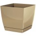 Prosperplast COUBI SQUARE P Blumentopf viereckig mit Untersetzer 24 cm, beige DUKP240