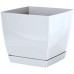 Prosperplast COUBI SQUARE P Blumentopf viereckig mit Untersetzer 24 cm, weiß DUKP240
