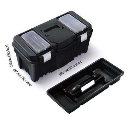 PROSPERPLAST VIPER Werkzeugkoffer aus Kunststoff schwarz, 550 x 267 x 270 mm N22A