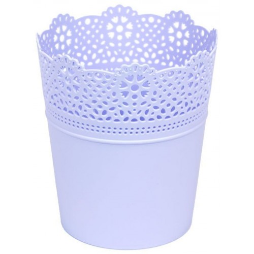 Prosperplast LACE Blumentopf mit Spitzenumrandung 16 cm, Lavendel DLAC160-2635U