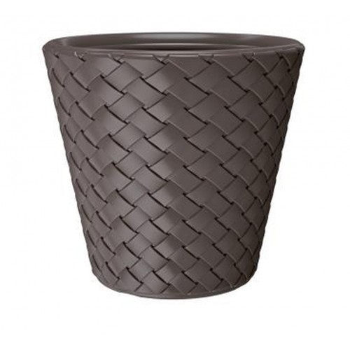 Blumenkübel Blumentopf Pflanztopf Pflanzkübel MATUBA 12 L, braun in Flecht-Optik DB300
