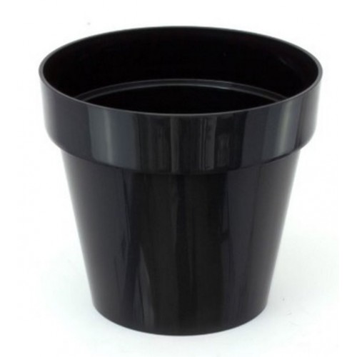 PROSPERPLAST CUBE SHINE Zimmerpflanzen 7l schwarz glänzend DCUB250S