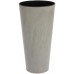 Blumenvase Blumentopf inkl. Einsatz TUBUS SLIM Pflanzsäule 15 L grau matt Beton DTUS250