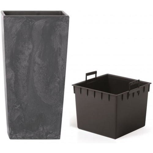 Prosperplast URBI SQUARE EFFECT Blumentopf 22 cm, anthrazit DURS225E-S433