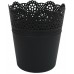 PROSPERPLAST LACE Blumentopf mit Spitzenumrandung 16 cm schwarz DLAC160
