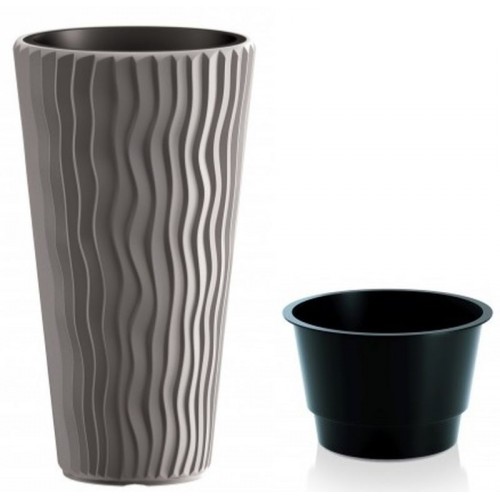 Prosperplast SANDY SLIM Blumentopf 29,7cm, 12l, stein grau DPSP300-405U