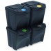 SORTIBOX Mülleimer Mülltrennsystem Abfalleimer Behälter 4x25l, Anthrazit IKWB25S4