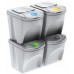 Prosperplast SORTIBOX Mülleimer Mülltrennsystem Abfalleimer Behälter 4x25l, Weiß IKWB25S4