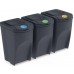 Prosperplast SORTIBOX Mülleimer Mülltrennsystem Abfalleimer Behälter 3x35l,Anthrazit IKWB3