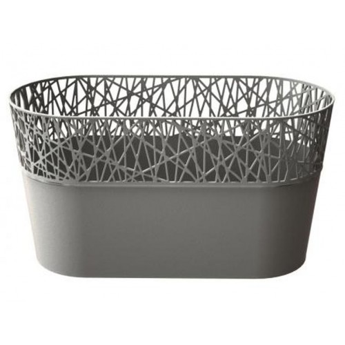 PROSPERPLAST CITY Blumenkaste mit Spitze 28,5 cm steingrau DCIT285