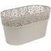 Prosperplast Naturo Blumentopf mit Spitzenoptik 28 cm mocca DNAT275