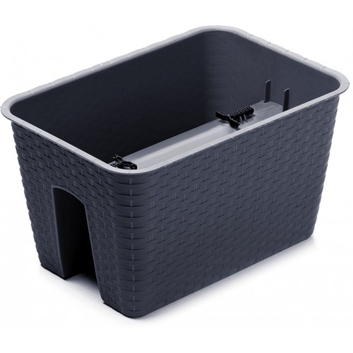 PROSPERPLAST RATOLLA Reling Blumenkasten 39,6 x 27,2 x 22,5 cm anthrazit DRLB400 PROSPERPLAST RATOLLA Reling Blumenkasten 39,6 x 27,2 x 22,5 cm anthrazit DRLB400
