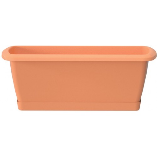 Prosperplast RESPANA SET Blumenkaste mit Untersetzer 49x18,4x14,5cm, terakkotta