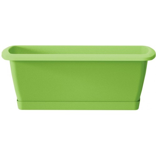 Prosperplast RESPANA SET Blumenkasten mit Untersetzer 39,2x18,4x14,5cm limettengrün