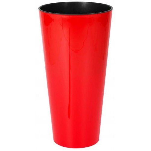 Blumenvase TUBUS SLIM SHINE 64 L Blumentopf inkl. Einsatz Pflanzsäule glänzend Coral