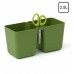PROSPERPLAST TWINS CUBE Kräutertopf Übertopf eckig m. Schere 2,5 l grün DTC245